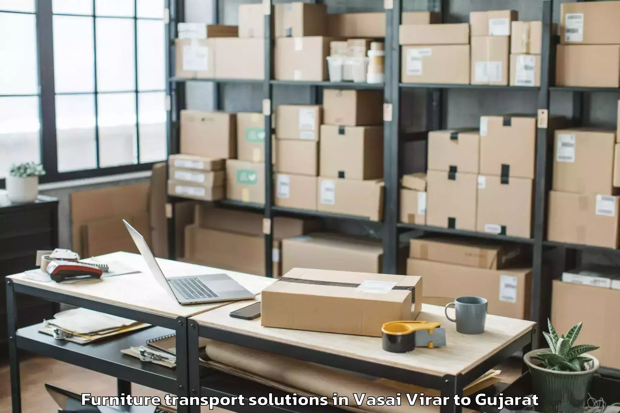 Book Vasai Virar to Vaghodia Furniture Transport Solutions Online